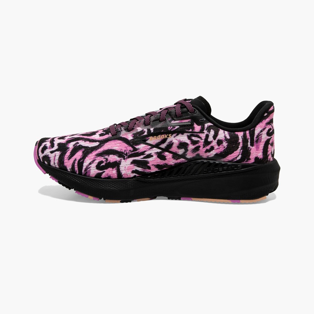 Women Brooks Launch GTS 10 Support Running Shoes Coral / Black | OELP86023