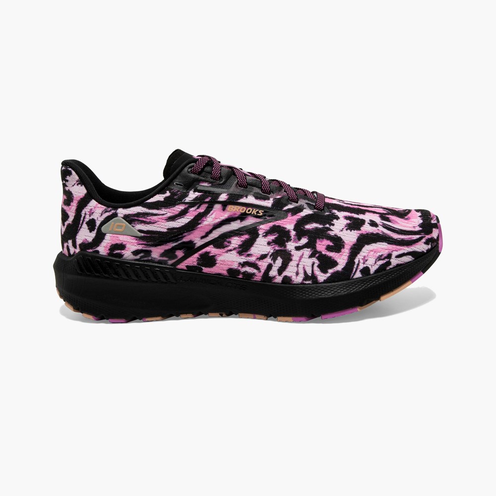 Women Brooks Launch GTS 10 Support Running Shoes Coral / Black | OELP86023