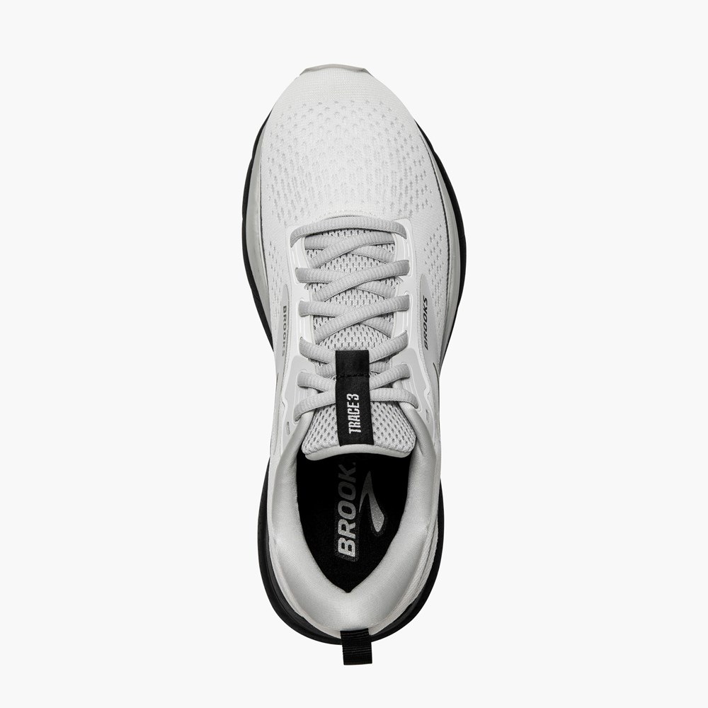 Women Brooks Trace 3 Road Running Shoes White / Black | OXKI64592