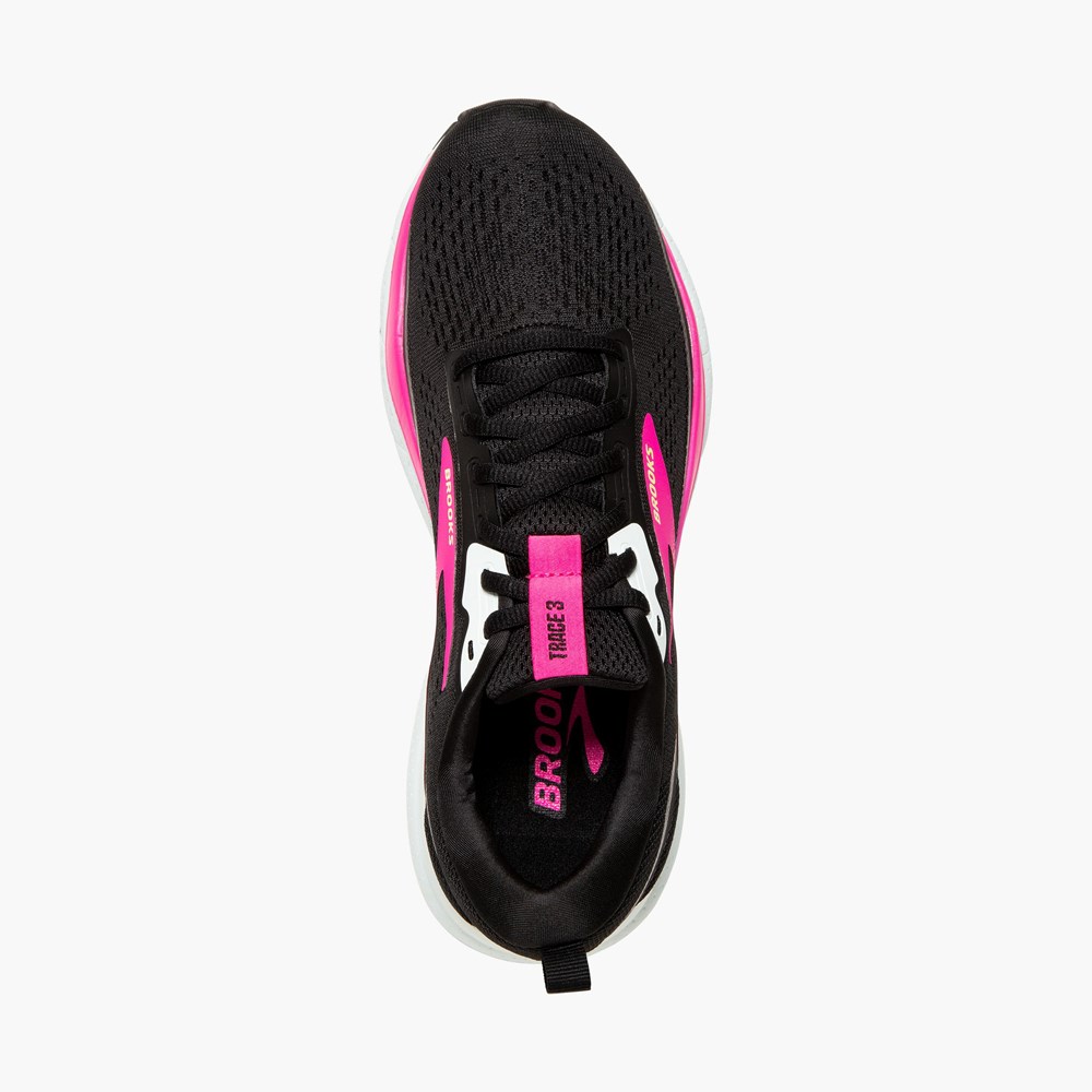 Women Brooks Trace 3 Road Running Shoes Black / Blue / Pink | QSMH32670